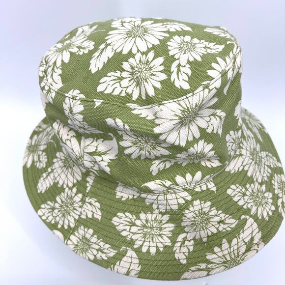 Vintage NOS with Tags August Accessories Green Floral Gardening Hat OS main image 5